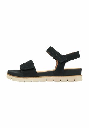 Sandalen met sleehak - navy nubuk