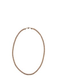 Aranyszínű láncnyaklánc, amely összekapcsolt karikákból áll, sima felülettel és biztonságos homárkapoccsal.