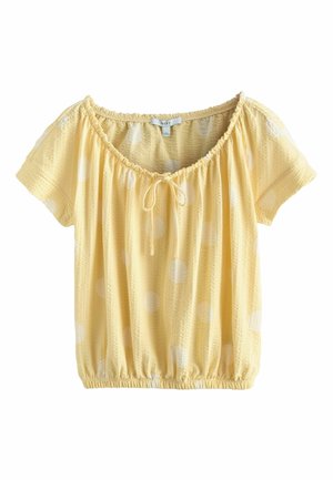 Next, TALL FIT - SHORT SLEEVE BUBBLEHEM SCOOP NECK T-SHIRT  . - Bluse - lemon yellow polka dot