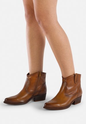 Cowboy/biker ankle boot - couro