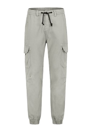MIT ELASTISCHEM BUND UND TASCHEN - Cargo trousers - hellgrau