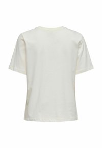 Kortærmet t-shirt med rund hals i off-white bomuld. Glat tekstur med en afslappet pasform og lige kant. Ingen synlige mønstre eller detaljer.