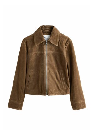REGULAR FIT - PREMIUM  ZIP THROUGH  - Lederjacke - tan brown