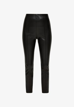 s.Oliver BLACK LABEL SKINNY AUS IMITAT - Pantalon classique - schwarz