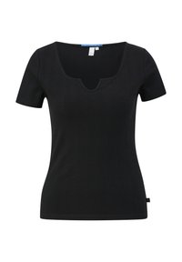 QS MIT AUSSCHNITT - Basic T-shirt - schwarz