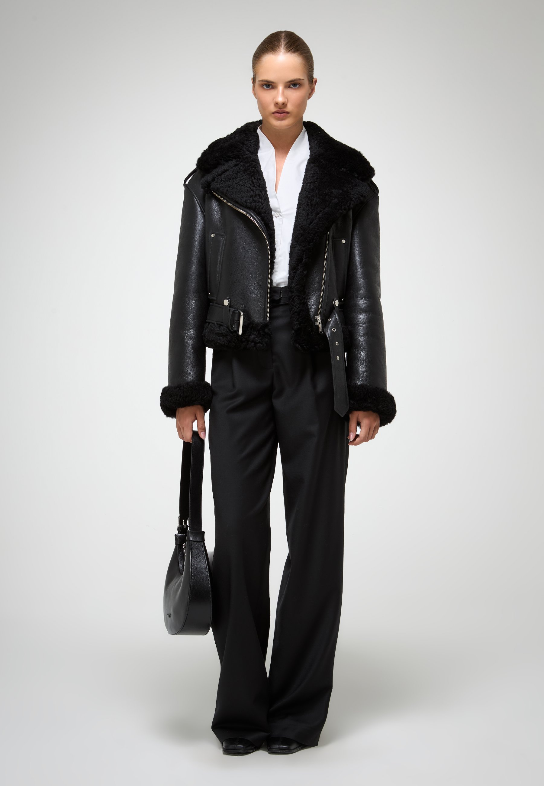 ジャケット・アウター Power shoulder leather jacket Power Shoulder Short Leather Jacket – Verist