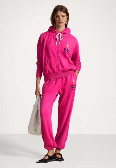 Polo Ralph Lauren BIG PONY LIGHTWEIGHT FLEECE ZIP HOODIE - Cipzáras pulóver - bright pink