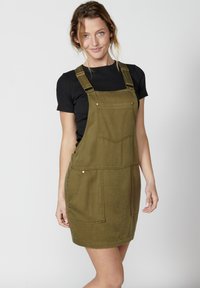 Koroshi STRAP - Vestido vaquero - kaki khaki