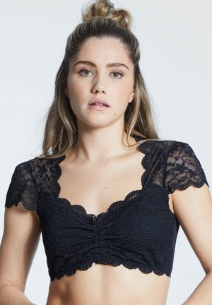 Nina von C. KURZARM - Bluse - schwarz