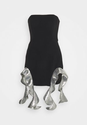 David Koma SEQUIN RUFFLE DOUBLE ARCH LEG CUTOUT MINI DRESS - Cocktail φόρεμα / Φόρεμα για πάρτι - black/silver