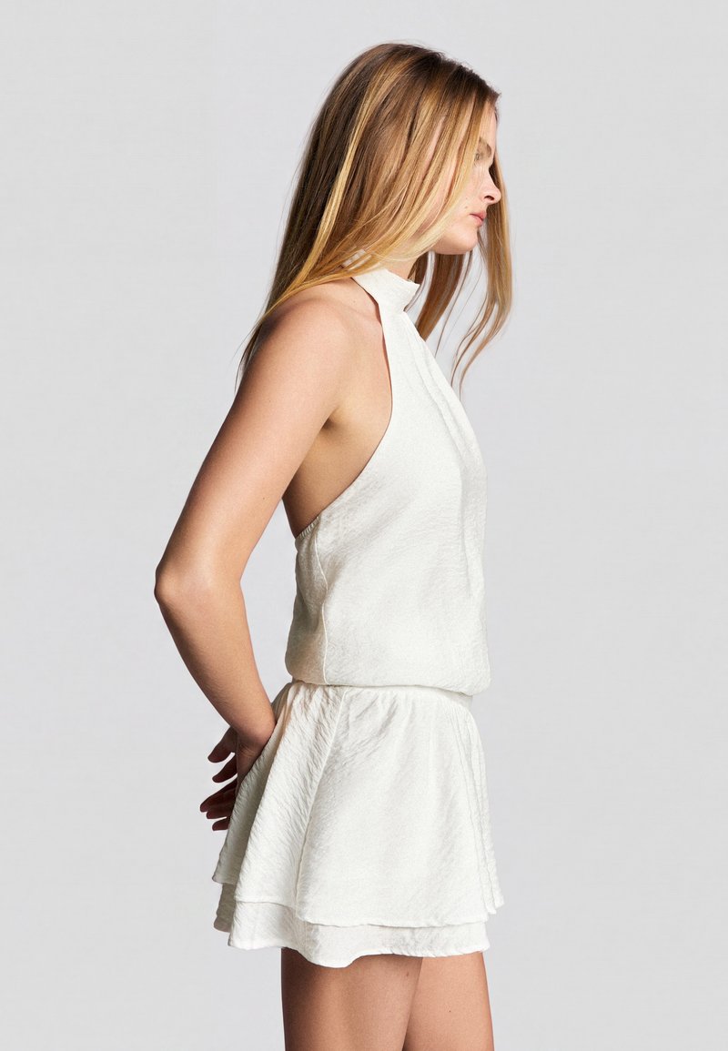 bershka white halter dress - MINI - Day dress weddingseasonsale