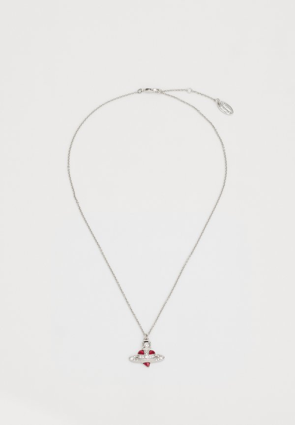 NEW DIAMANTE HEART PENDANT - Necklace - platinum/crystal