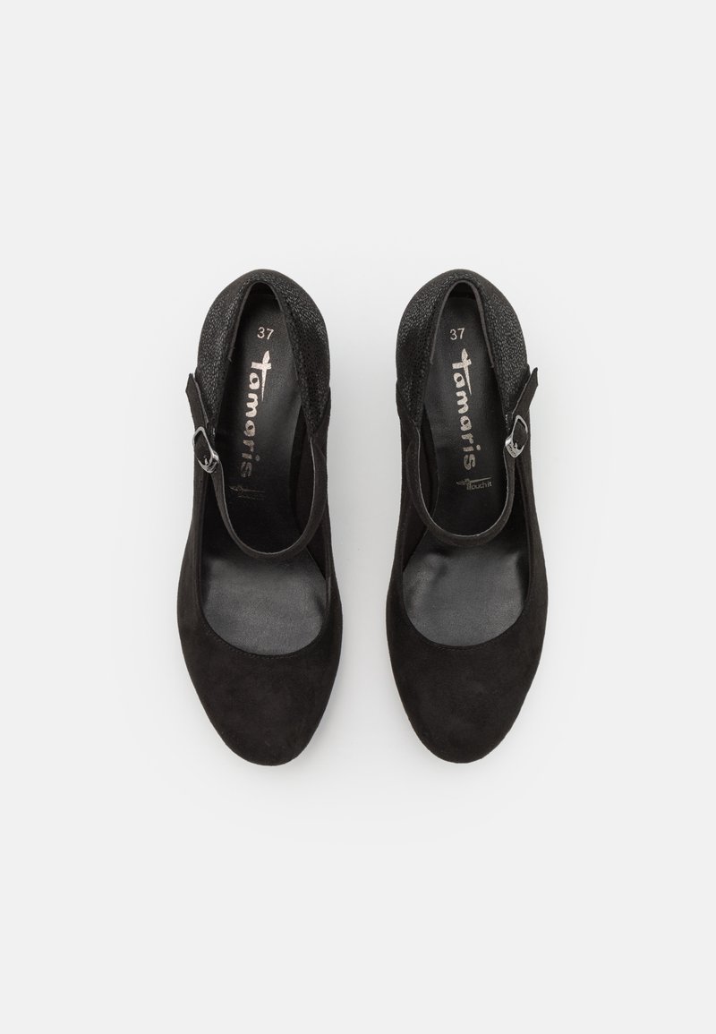 Escarpins A Talon Cuir Tamaris - Noir - Achat / Vente Escarpins A Talon