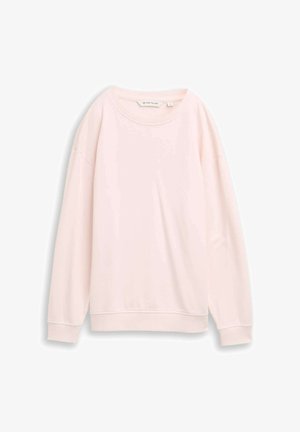 Vaalentyllinen huppari, jossa on pitkät hihat ja pyöreä pääntie. Ominaisuuksiin kuuluu pehmeä kangas, ribbireunaiset hihansuut ja yksinkertainen, tasainen muotoilu. Hinta-lappu näkyvissä sisältä.
