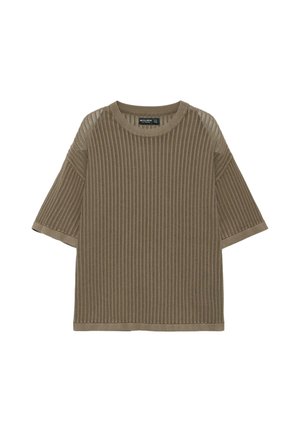 PULL&BEAR, T-shirt imprimé - dark brown
