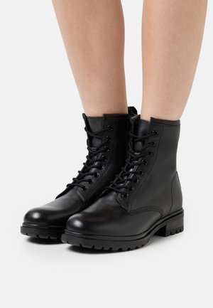 LEATHER - Lace-up ankle boots - black