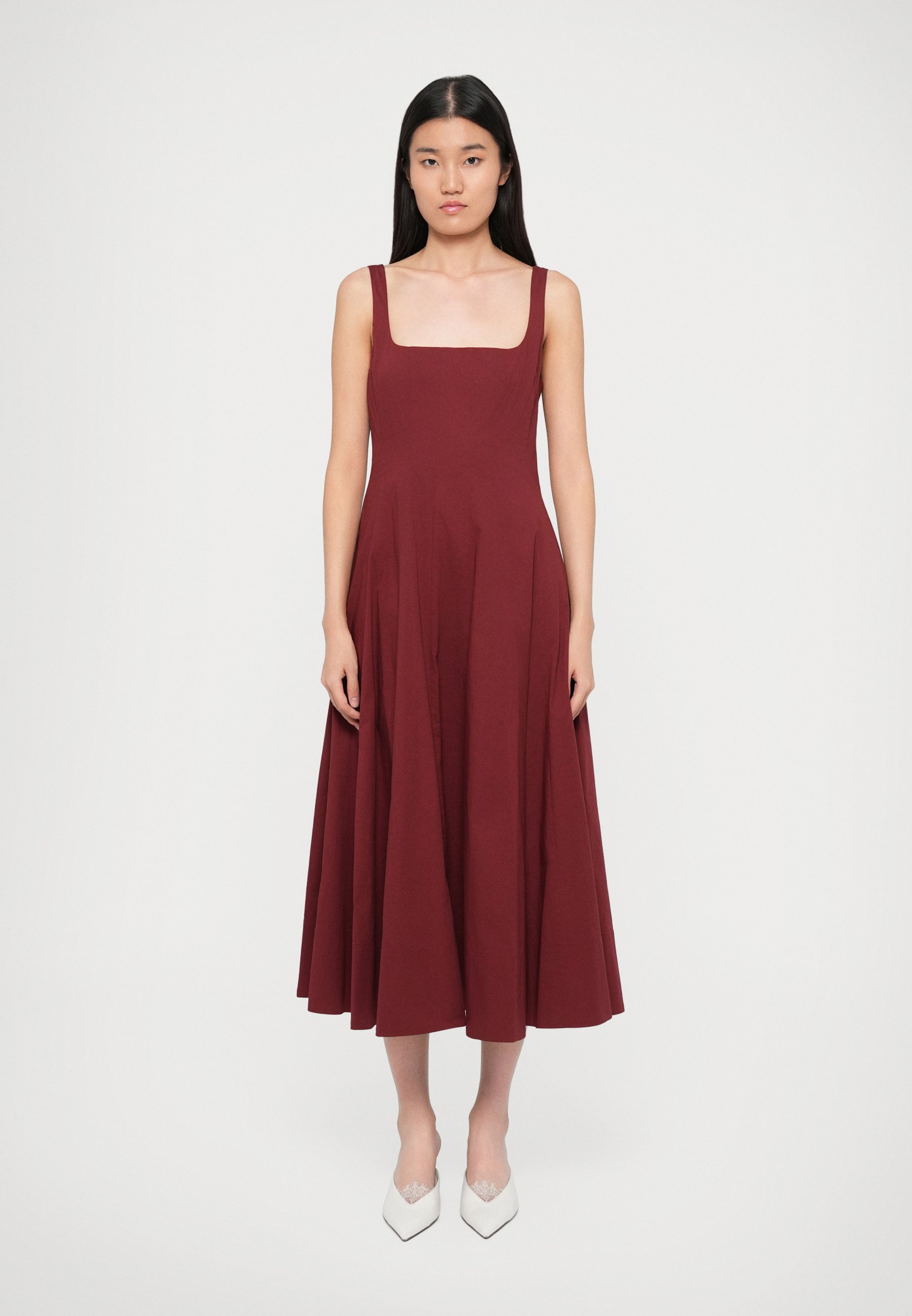 STAUD WELLS DRESS - Day dress - sangria/dark red - Zalando
