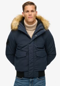 Superdry & Co EVEREST HOODED PUFFER  - Chaqueta de invierno - nordic chrome navy