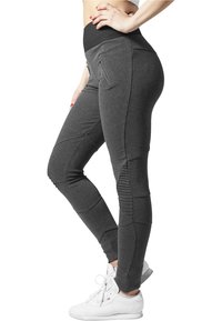 Urban Classics LADIES INTERLOCK HIGH WAIST LEGGINGS - Pajkice – hlače - charcoal/black