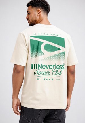 Neverless, HERREN T-SHIRT - DESIGN - OVERSIZED RELAXED FIT PRINTSHIRT - Print T-shirt - hell-beige