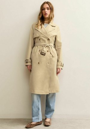 DOUBLE BREASTED - Trench - stone