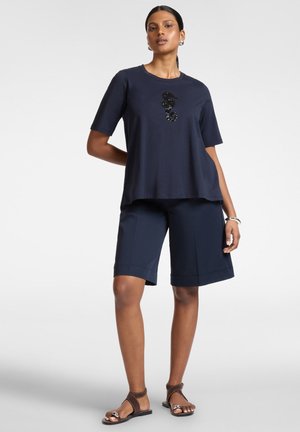 Elena Mirò T-SHIRT CON PAILLETTES - T-shirts print - blu