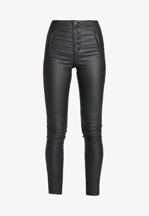 ONLY ONLROYAL COATED BUTTON PANT - Nadrágok - black
