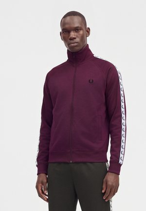 Fred Perry, CONTRAST TAPE TRACK JACKET - Суитшърт с цип - plum