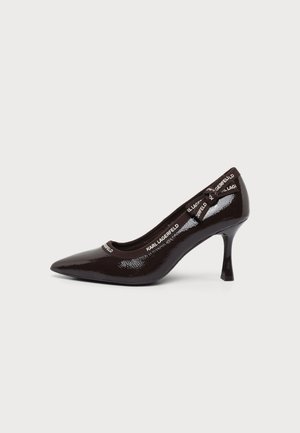 KARL LAGERFELD, SIENNA RIBBON BOW PUMP - Escarpins - dark brown
