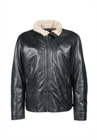 Leren jas - black beige