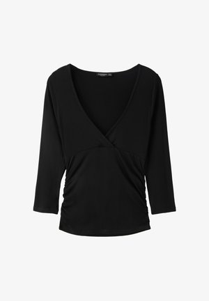 Stradivarius, UNDER-BUST SEAM T-SHIRT - T-shirt à manches longues - black