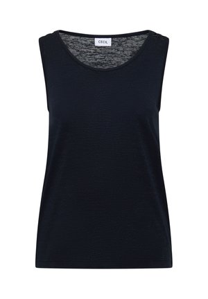 Cecil, TOP WITH ROUNDED V-NECK AND WEAVING DETAILS - Débardeur - universal blue