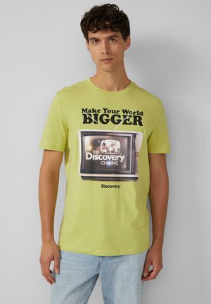 LÄSSIGES MIT FRONTPRINT - Print T-shirt - hellgrün