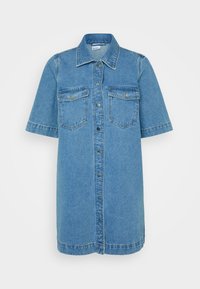 VERO MODA Damen Jeanskleid - Kurzes Denimkleid Mit Hemdkragen