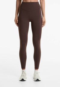 OYSHO - POLYAMIDE ANKLE-LENGTH WITH COTTONY HANDFEEL 65cm - Leggings - dark purple Imagine miniatură 1
