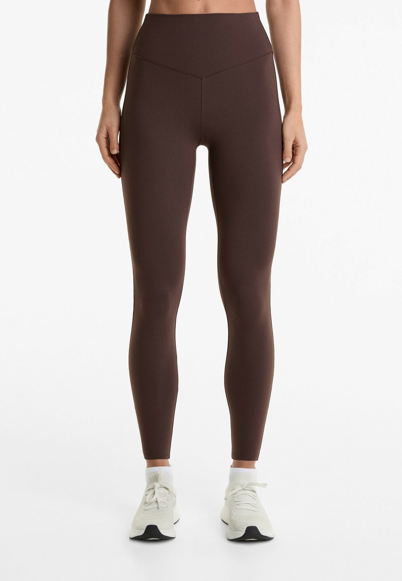OYSHO - POLYAMIDE ANKLE-LENGTH WITH COTTONY HANDFEEL 65cm - Leggings - dark purple, Extindeți