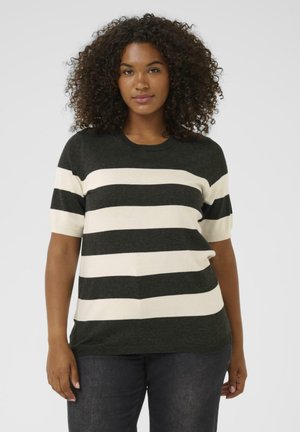Kaffe Curve LIZZY STRIPED - Triko s potiskem - dgm turtledove wide stripe