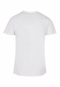 Baltas trumpas rankovė t-shirt pagamintas iš medvilnės, su apvaliu iškirpimu ir lygiu paviršiumi, be matomų raštų ar akcentų.