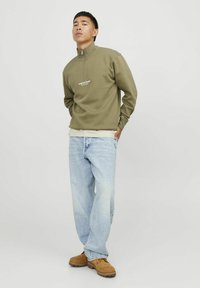 Jack & Jones JORVESTERBRO QUARTER ZIP - Felpa - aloe