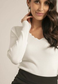 Dona x Lisa FIN COL V FANTAISIE KARISSA - Pullover - blanc