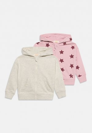 Friboo by Zalando, 2 PACK GIRLS FULL ZIP STAR HOODIE - Суитшърт с цип - berry/off-white