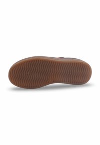 Semelle en caoutchouc avec un motif texturé ondulé de couleur marron clair, présentant un bord lisse et une construction robuste pour une adhérence et une durabilité accrues.