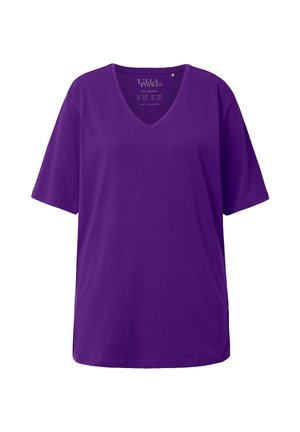 Ulla Popken PLUS SIZE RELAXED FIT V-NECK TEE  - T-Shirt basic - deep violet