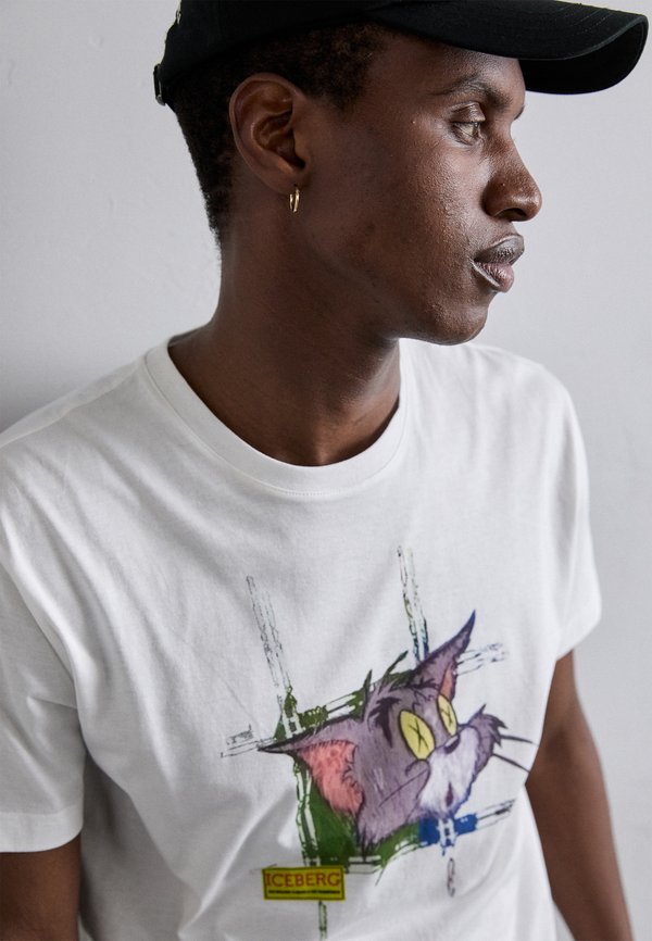 Print T-shirt - bianco ottico2