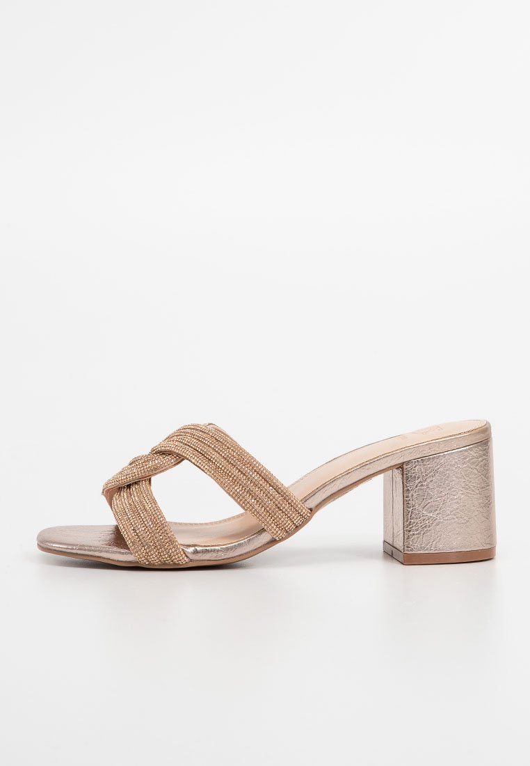 Dune London Muiltjes met hak roségoudkleurig Dune London Muiltjes met hak roségoudkleurig