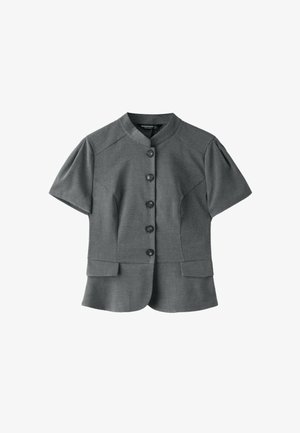 Stradivarius, FITTED SHORT SLEEVE SHIRT - Button-down blouse - light grey