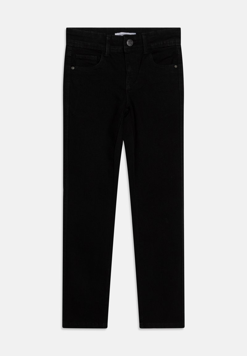 Svarta jeans i denim med smal passform. Har fem fickor, dragkedja och en märkesknapp i midjan.