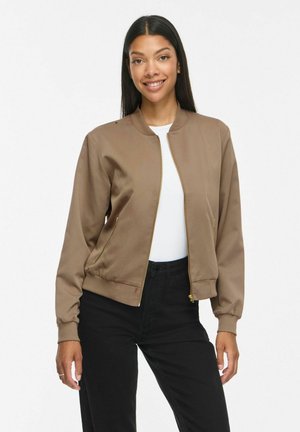 VILA BOMBER JACKET VIBUBBLE ZIPPER - Sweatjakke - fossil