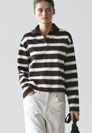 Massimo Dutti STRIPED - Striktrøje - dark brown