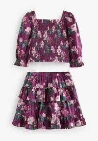 Laura Ashley PEONY GARDEN SMOCKED  SET REGULAR FIT - Gonna a campana - berry pink